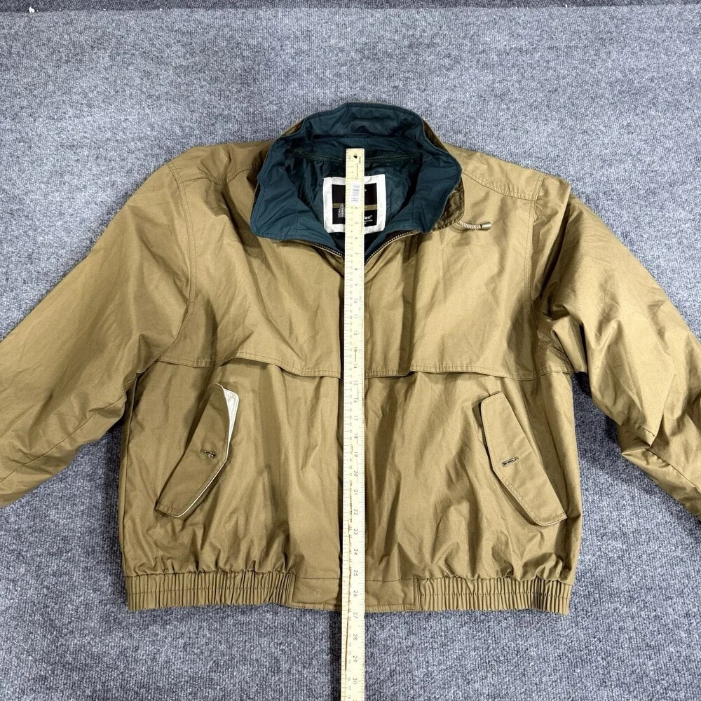 Vintage London Fog FOG Mens Jacket Tan Green Full Zip Bomber Windbreaker Korea